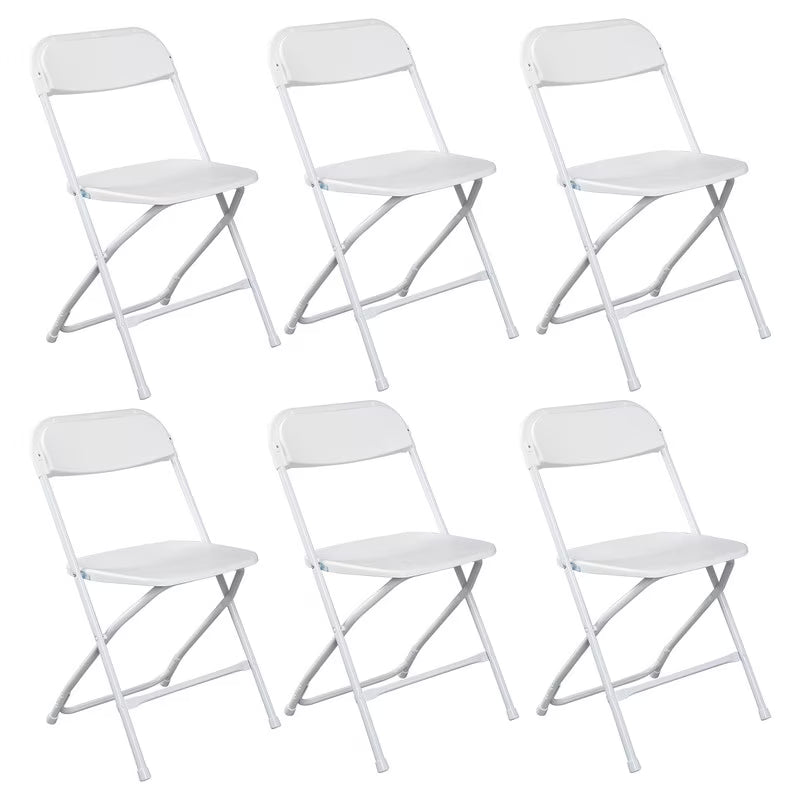 Gundir 6pcs Elegant Foldable Iron & PVC Chairs for Convention & Exhibition Gray