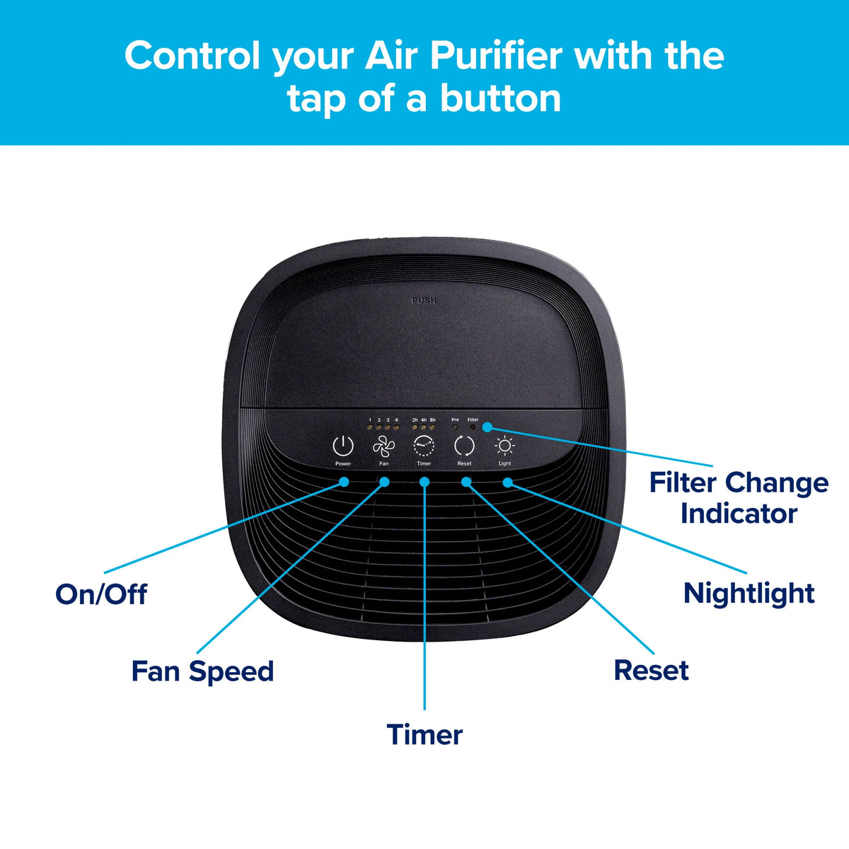 Filtrete by 3M Air Purifier, Large Room Tower, 290 Sq gt Coverage, Black, TRUE HEPA Filter Included