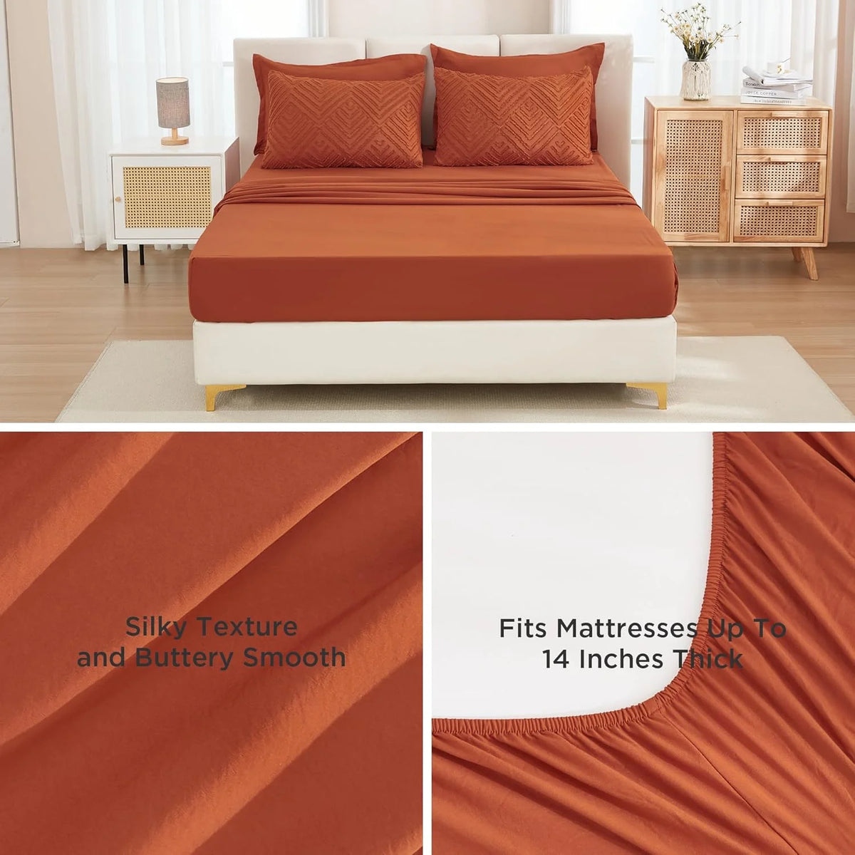 Queen Comforter Set 7 Piece Dark Emerald Green - Bed in a Bag Queen Boho Lightweight Fluffy Tufted Bedding Sets with Comforter, Sheets, Pillowcases & Shams