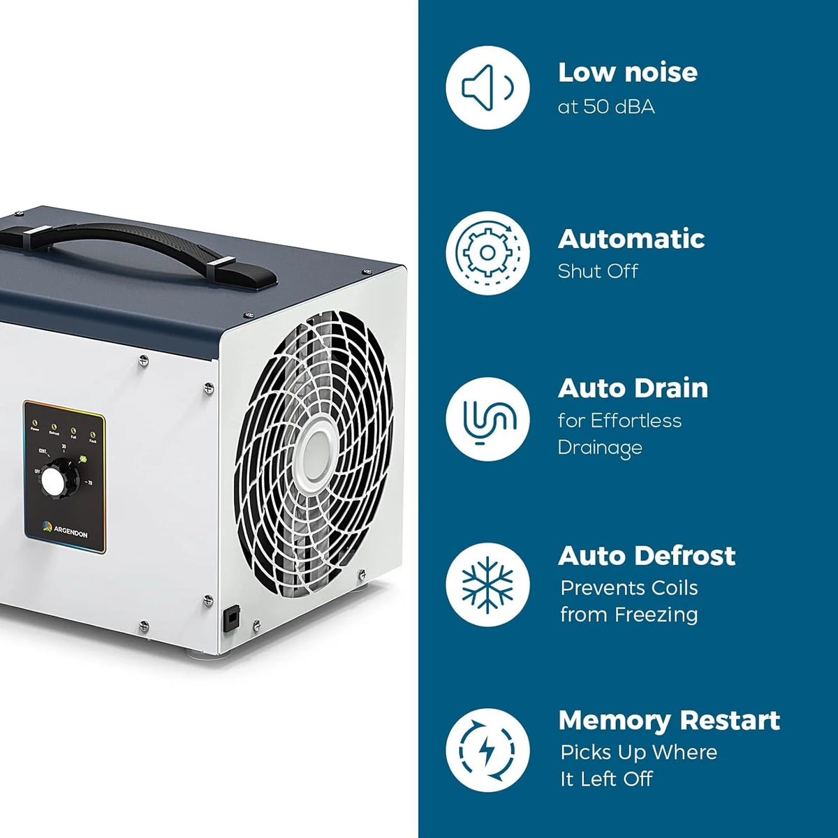 ARGENDON Dehumidifier with Drain Hose for Crawlspace Basement, Energy Star 1000 Sq Ft