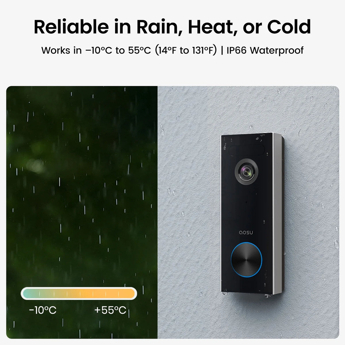 AOSU 2K Wireless Doorbell Camera with Chime, No Monthly Fee, 180-Day Battery Life, Wi-Fi Video Doorbell with PIR Motion Detection, IR Night Vision, 2-Way Audio, Work with Alexa & Google Assistant