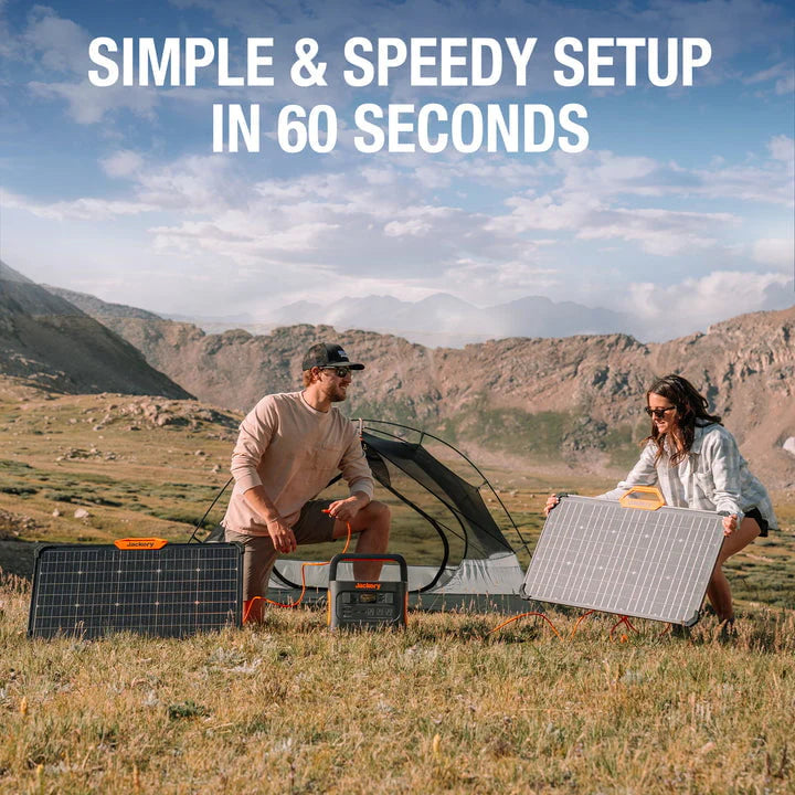Jackery SolarSaga Solar Panel 80W, Dual-Sided Panels Enhanced Power Generation Efficiency of 25%, IP68 Waterproof and Dustproof, Compatible with all Jackery Power Stations, (Solar Panel Only)
