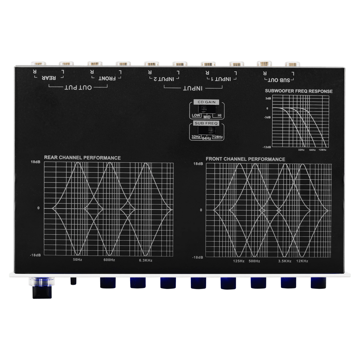 BOSS Audio Systems AVA1210 Car Audio Equalizer 7 Band Pre-Amp With Gold-Plated Front/Rear and Subwoofer Outputs, DPS Processor