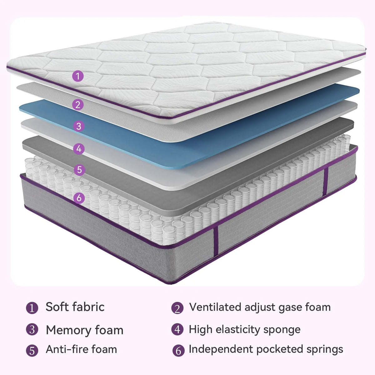Mattress Twin, 12 Inch Medium Firm Twin Size Mattress in a Box, Hybrid Mattresses with Gel Memory Foam and Pocket Springs for Motion Isolation & Pressure Relief, Strong Edge Support