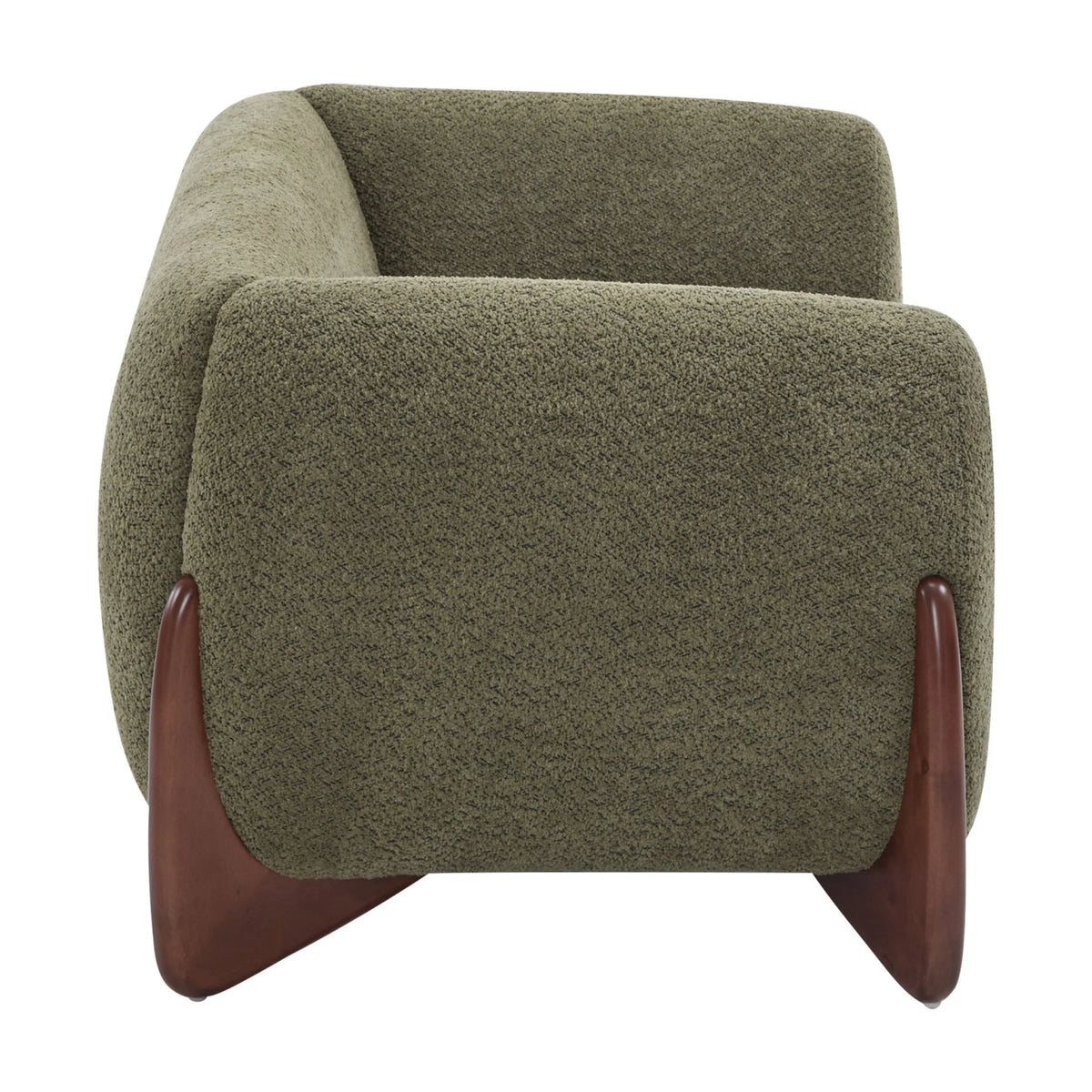 Arlo Modern Boucle Upholstery 2-Seater Sofa with Solid Wood Legs, Caramel