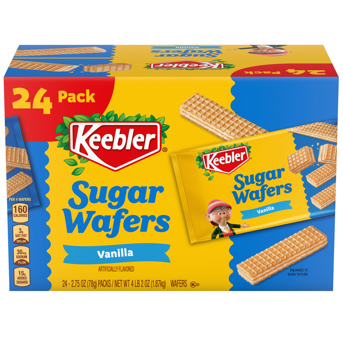 Keebler Sugar Wafers, Vanilla, 2.75 oz, 24-count