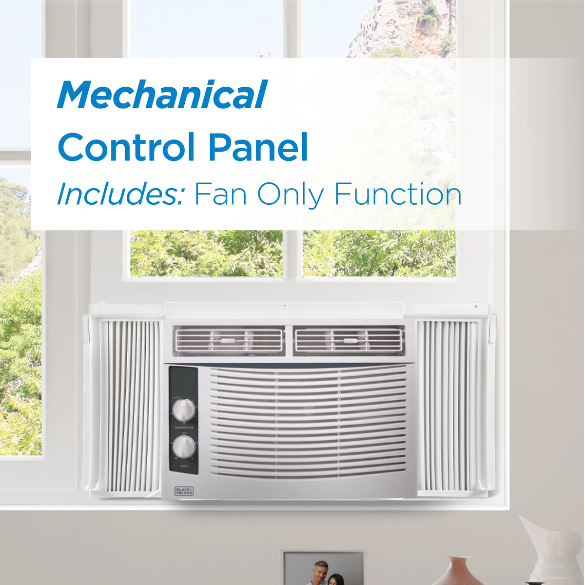 BLACK+DECKER BWAC05MWTB 5,000 BTU Window Air Conditioner Unit, AC Cools Up to 150 Square Feet, Energy Efficient, White