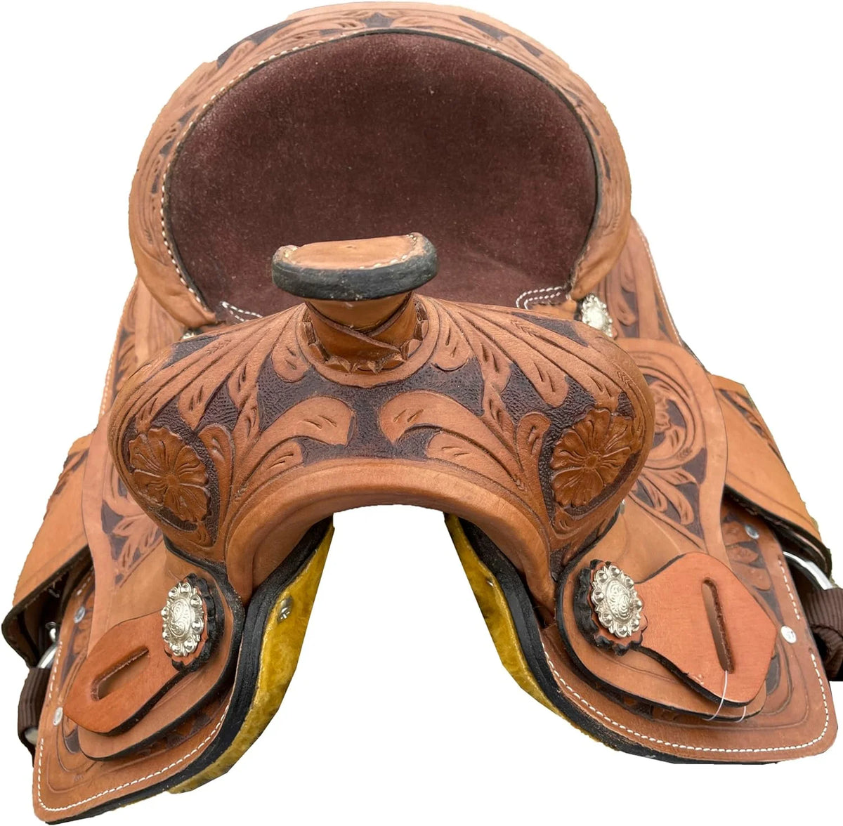 RESISTANCE Western Miniature Barrel Saddle with Conchos Inlay Colors