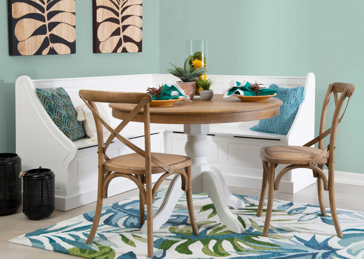 Linon Tobin  Pedestal Dining Table - Natural/White
