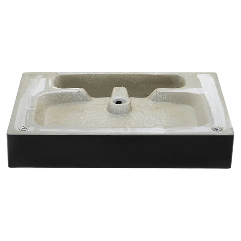 Claire 24 Ceramic Console Sink Matte Black Basin Brushed Gold Legs