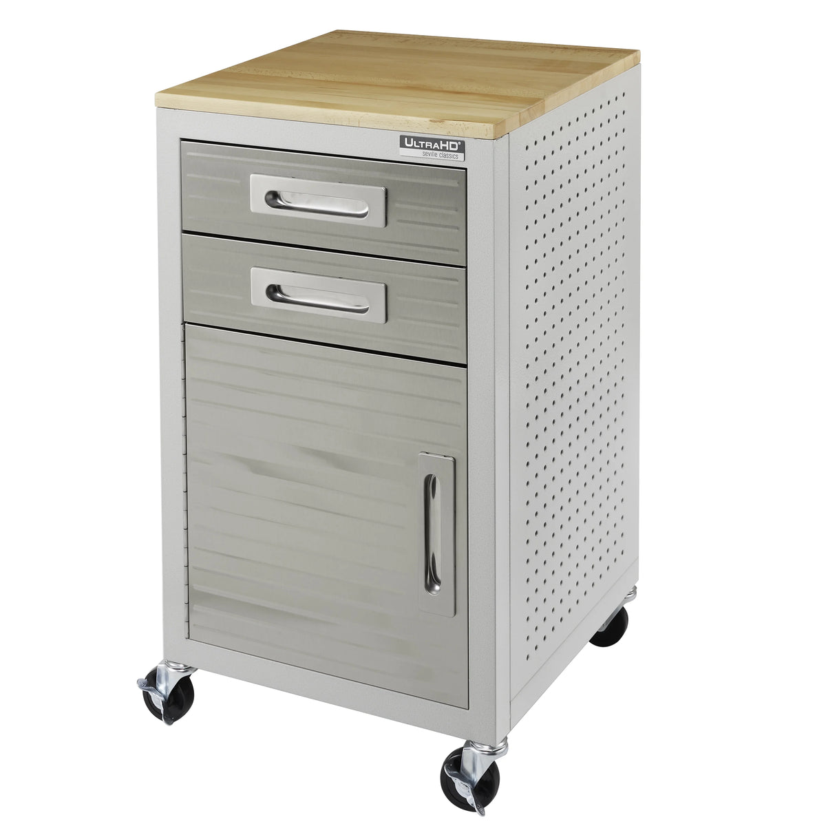 Seville Classics ULTRAHD? 2-Drawer Rolling Steel File Cabinet, Granite Gray