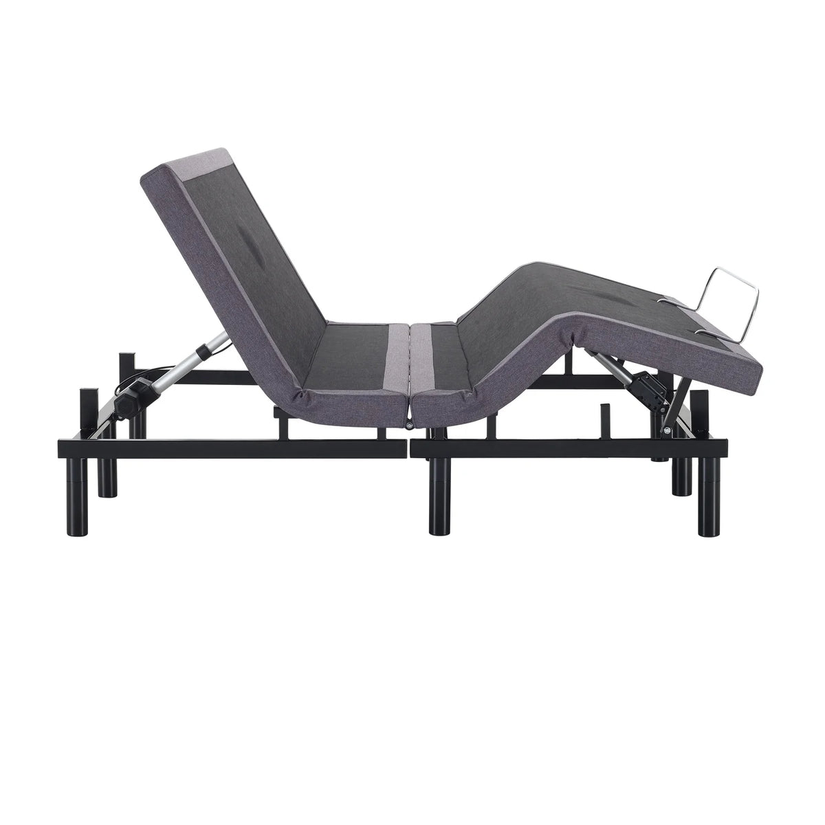 Naomi Home Twin XL Size Ergonomic Adjustable Bed Base with Basic Lumbar Support & Head Tilt, Back & Leg Massage, Wireless Remote, Assembly Needed - Twin XL, Gray
