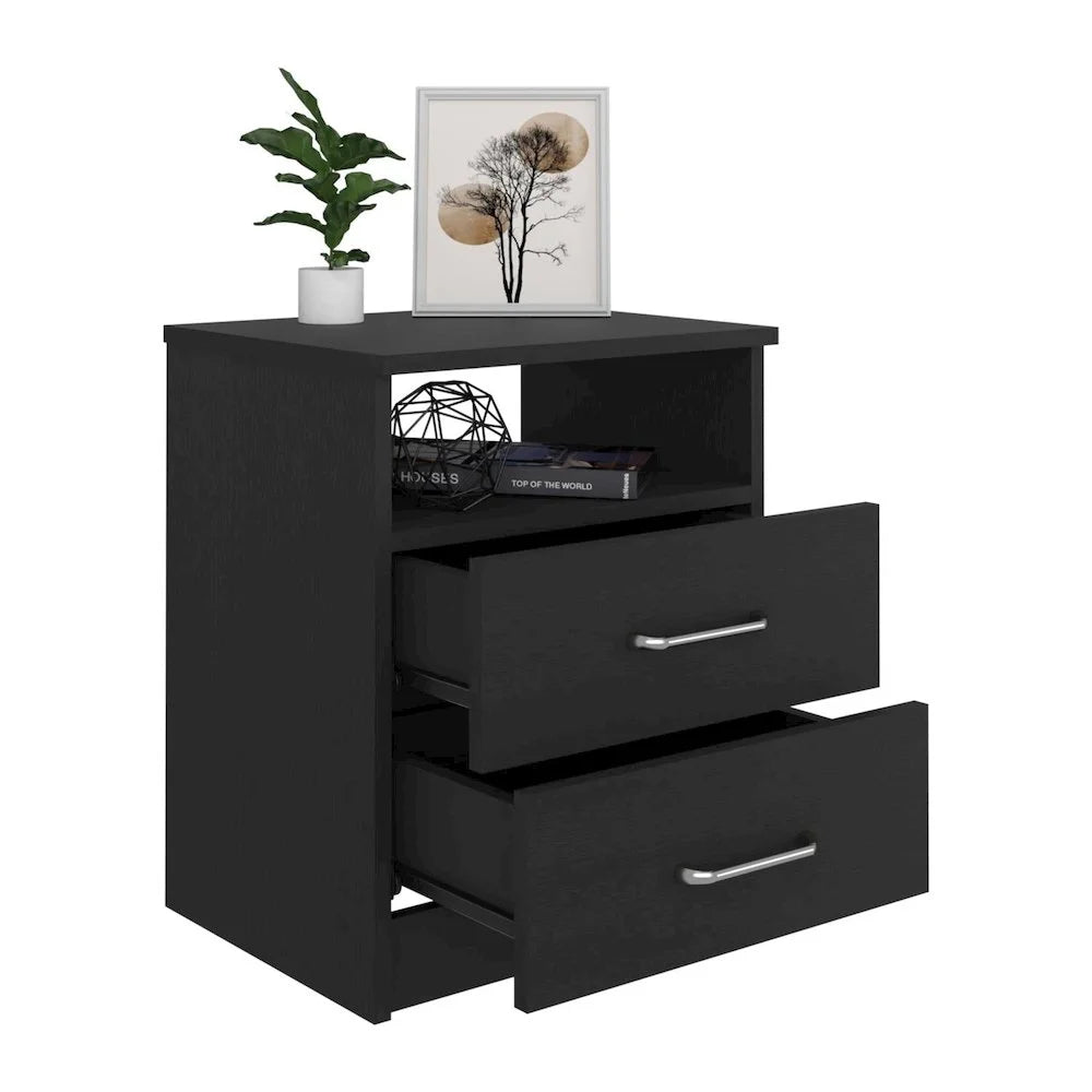 Tuhome Napoles 2 Drawer Night Stand Espresso