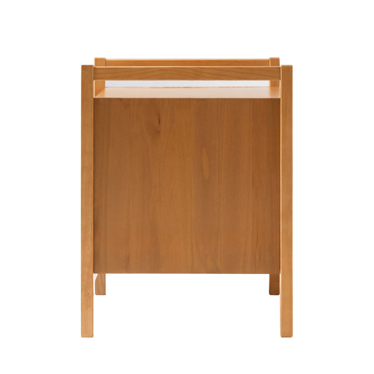 Walker Edison Mid-Century Modern Solid Wood 2-Drawer Nightstand, Caramel