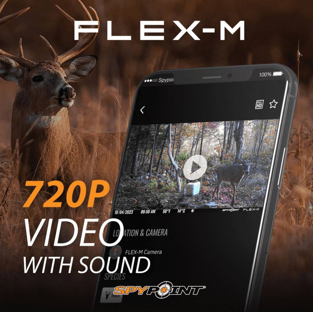 SPYPOINT Flex-m Twin Pack Cellular Trail Camera �C Hunting Trail Monitor with GPS, Night Vision, Dual-Sim LTE, IP65 Water-Resistant