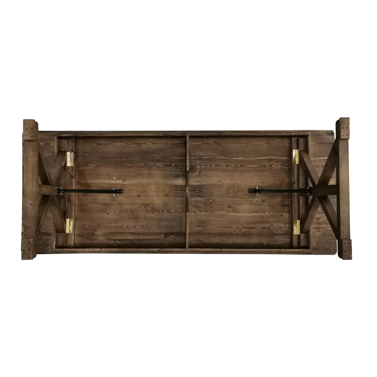 Merrick Lane 9' x 40" Rectangular Antique Rustic Solid Pine Foldable Dining Table with Crisscross Legs