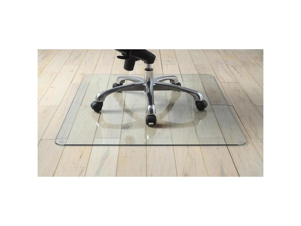 Lorell Chairmat Tempered Glass 46"Wx36"Lx1/4"H Clear 82833