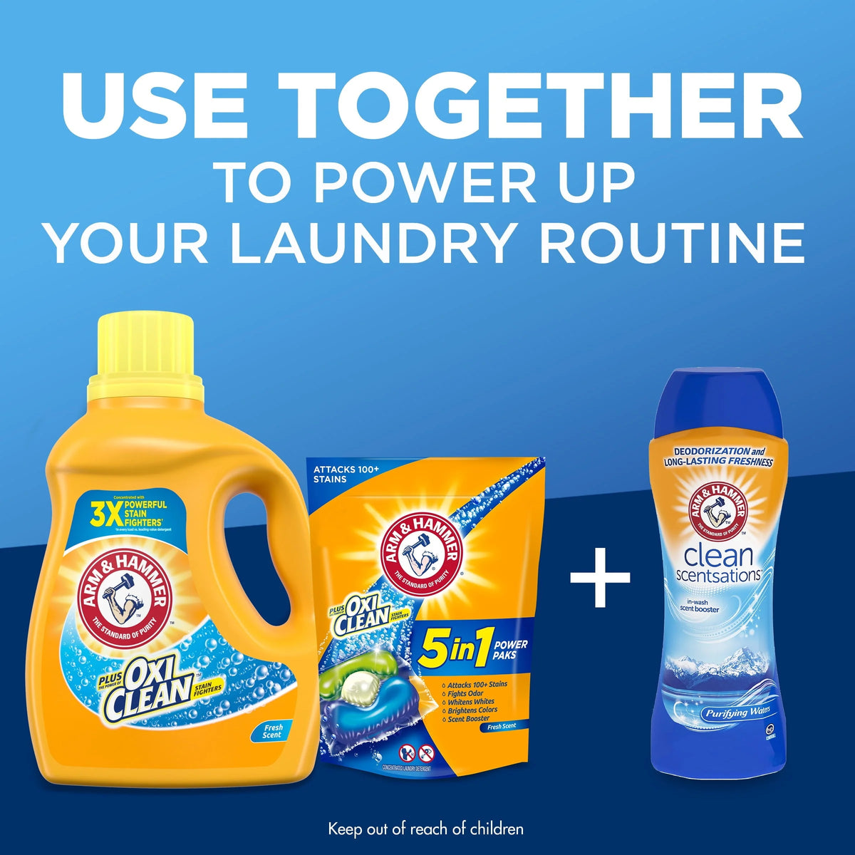 Arm & Hammer Plus OxiClean Fresh Scent, 128 Loads Liquid Laundry Detergent, 166.5 fl oz