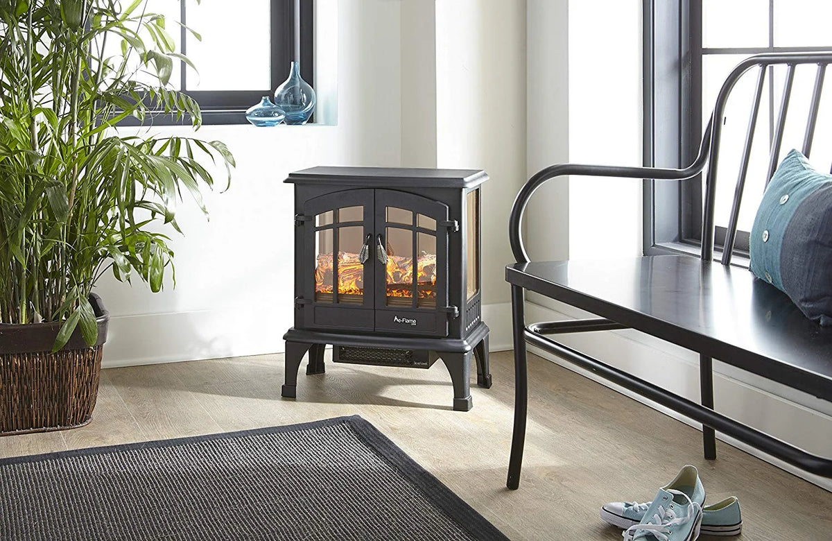 e-Flame USA Jasper Free Standing Electric Fireplace Stove - Red
