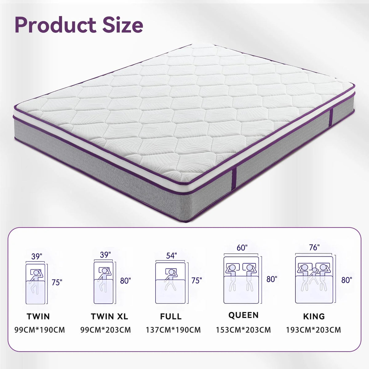 Mattress Twin, 12 Inch Medium Firm Twin Size Mattress in a Box, Hybrid Mattresses with Gel Memory Foam and Pocket Springs for Motion Isolation & Pressure Relief, Strong Edge Support