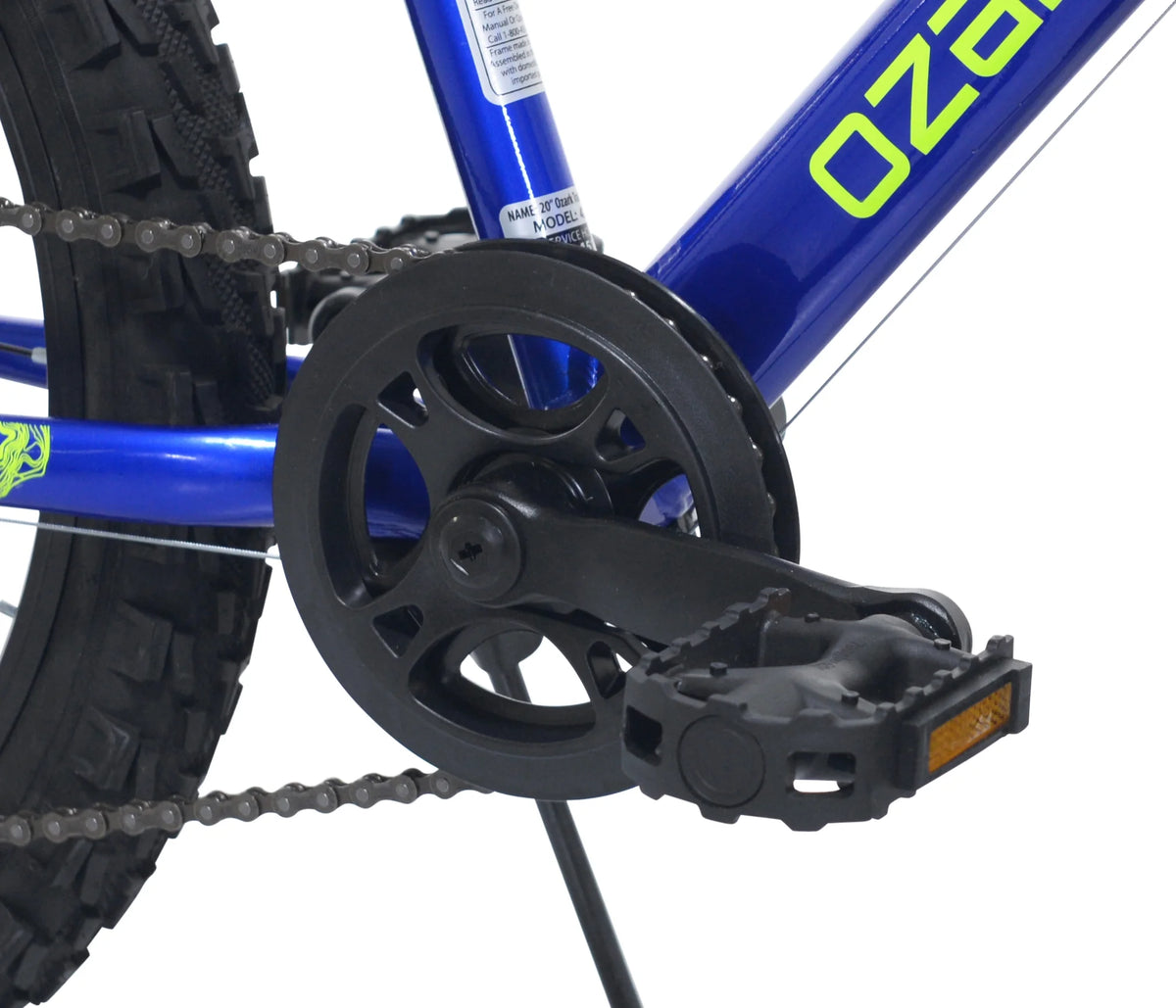 20" Ozark Trail Vibe Mountain Bicycle, 7 Speed, Fits Riders 3'11"-4'4", Blue, Teen, Unisex