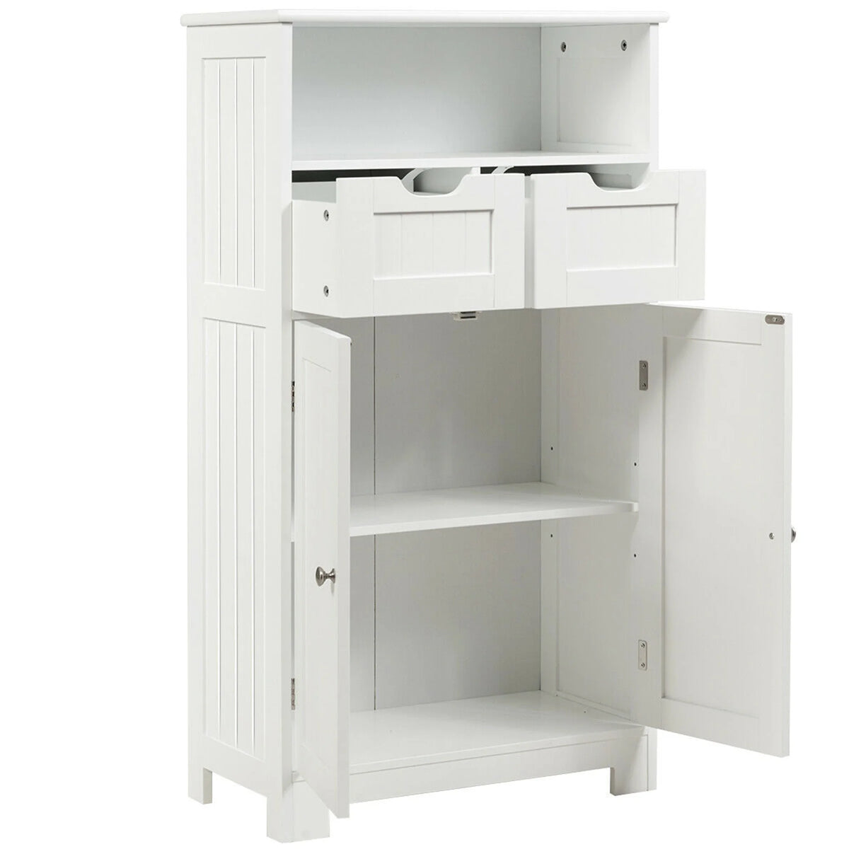 Giantex Multifunctional Floor Cabinet, Freestanding Bathroom Cabinet with Removable Drawers and Adjustable Shelf for Bathroom, Living Room, Bedroom or Entryway, 24 x 12 x 43 inches (Black)