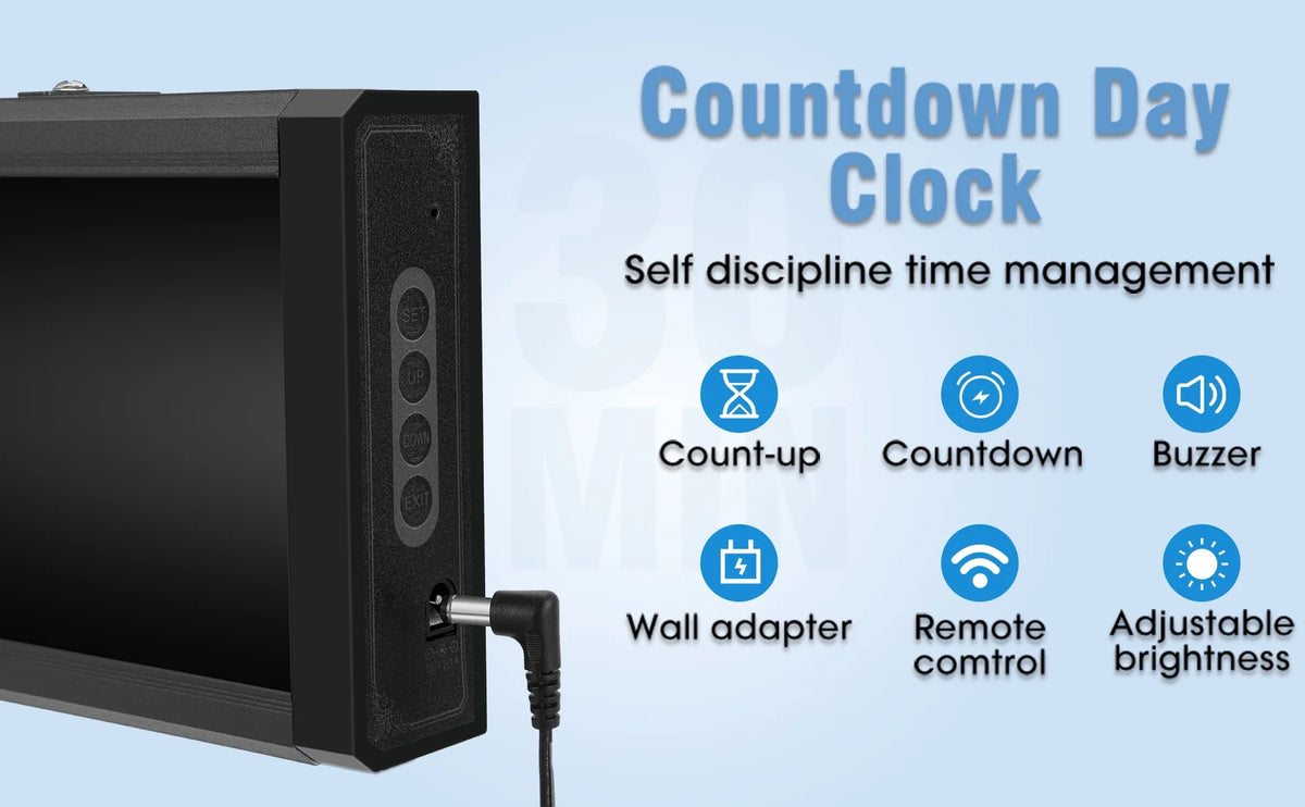 Btbsign  1.8" 9 Digits Large LED Countdown up Days Clock Blue Christmas Festival Event