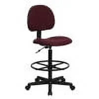 Emma  Oliver Black Fabric Drafting Chair (Cylinders: 22.5"-27"H, 26"-30.5"H)