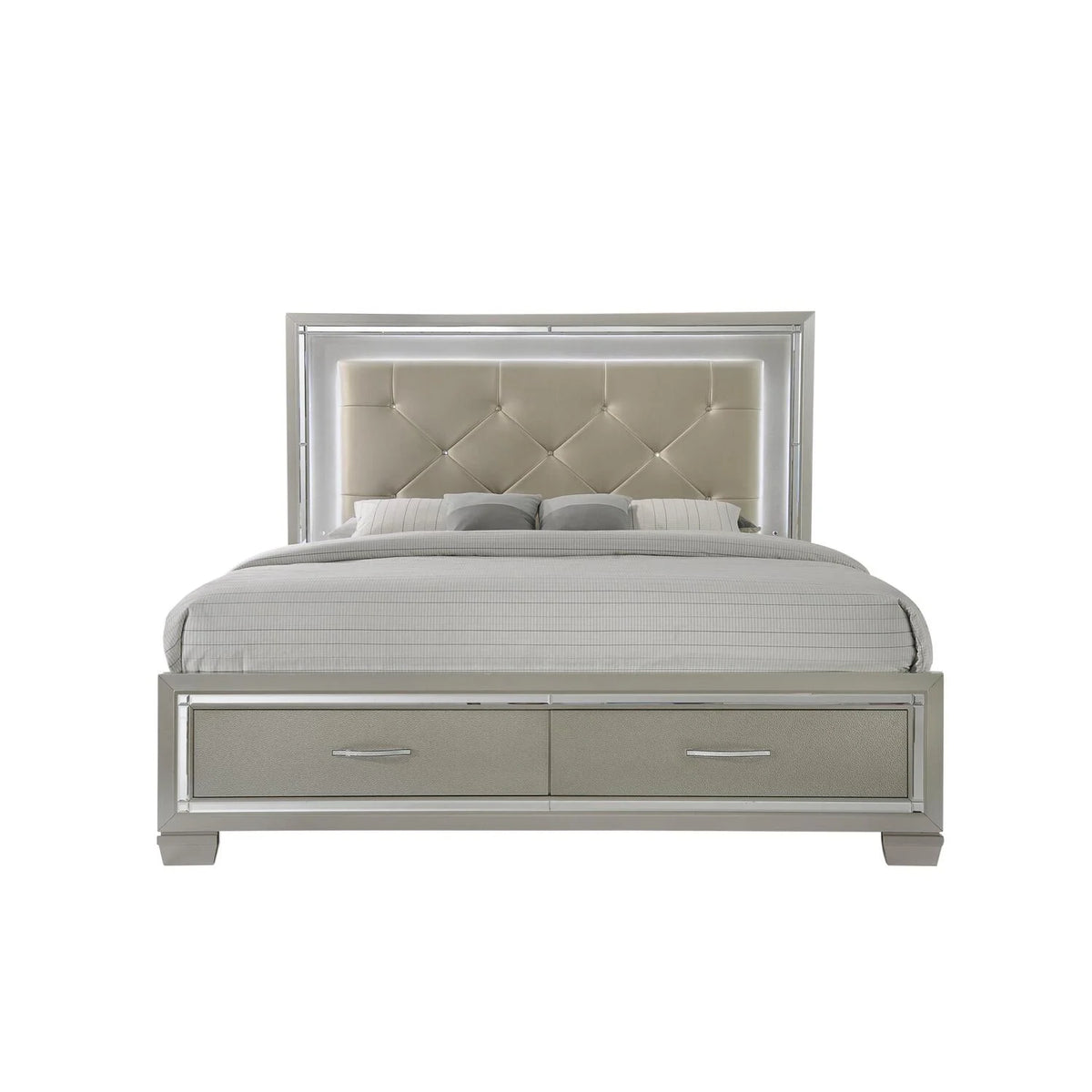 Picket House Furnishings Glamour Queen Platform Storage 6PC Bedroom Set