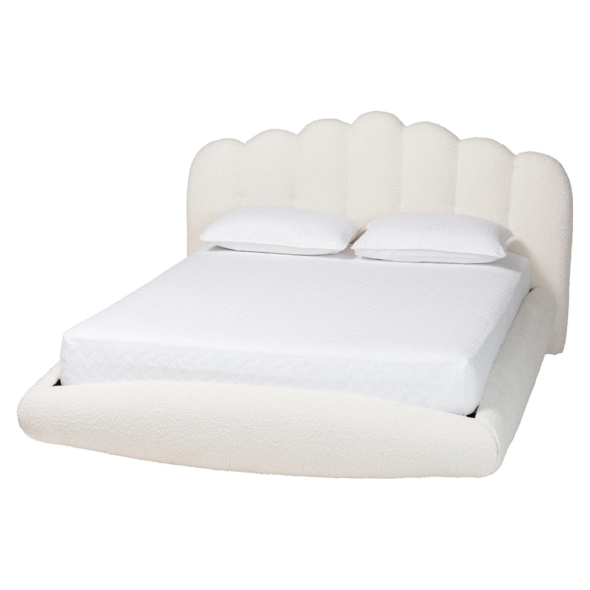 Baxton Studio Grenier Modern Floating Bed, King, Cream