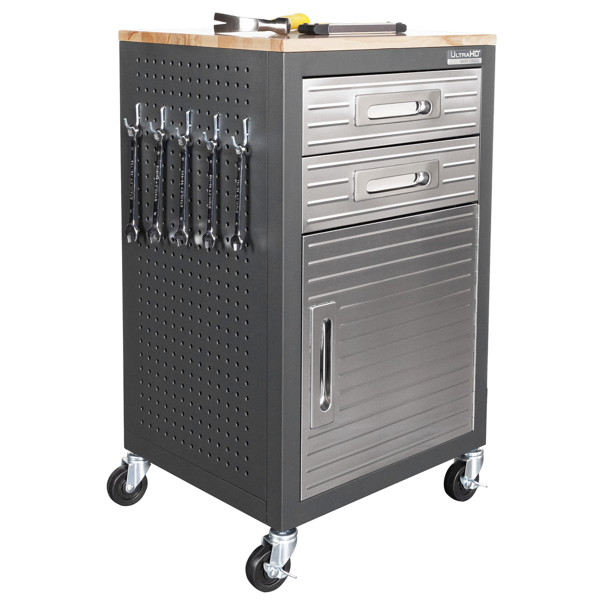 Seville Classics ULTRAHD? 2-Drawer Rolling Steel File Cabinet, Granite Gray