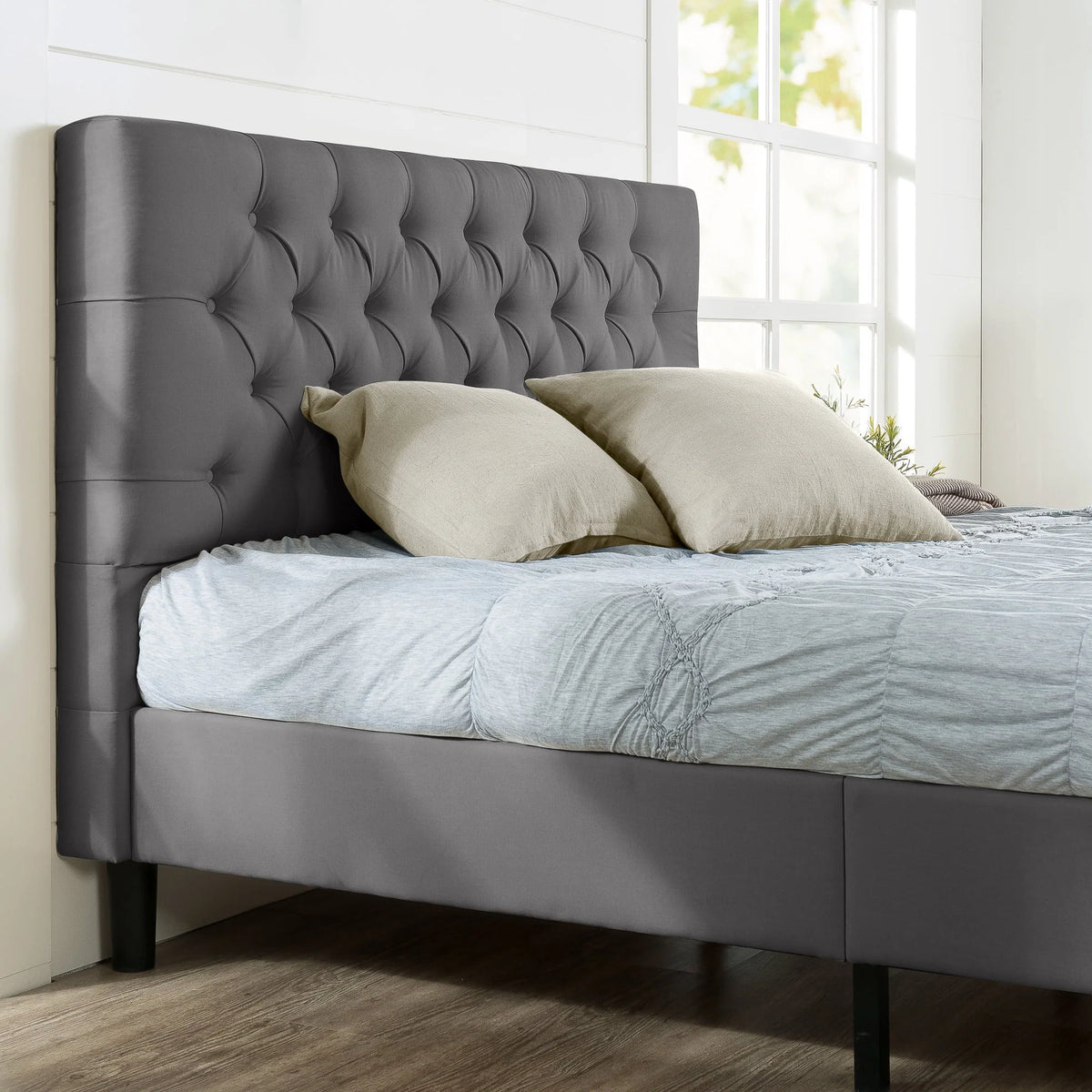 Zinus Misty 43" Upholstered Platform Bed Frame, Queen