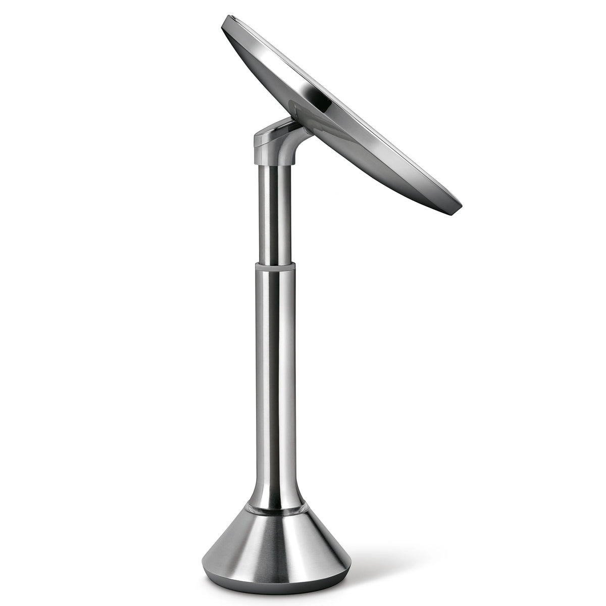 simplehuman 8" Round Sensor Makeup Mirror with Touch-Control Brightness, 10x Magnification, Cordless, Brushed Stainless Steel | Like-New