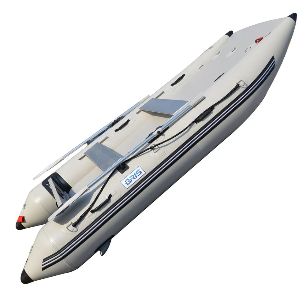 BRIS 11Ft Inflatable Catamaran Inflatable Boat Dinghy Mini Cat Gray