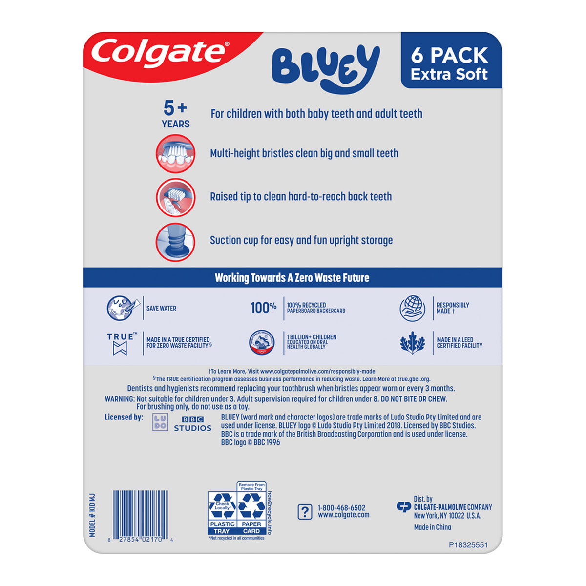 Colgate Bluey Toothbrush, 6-count