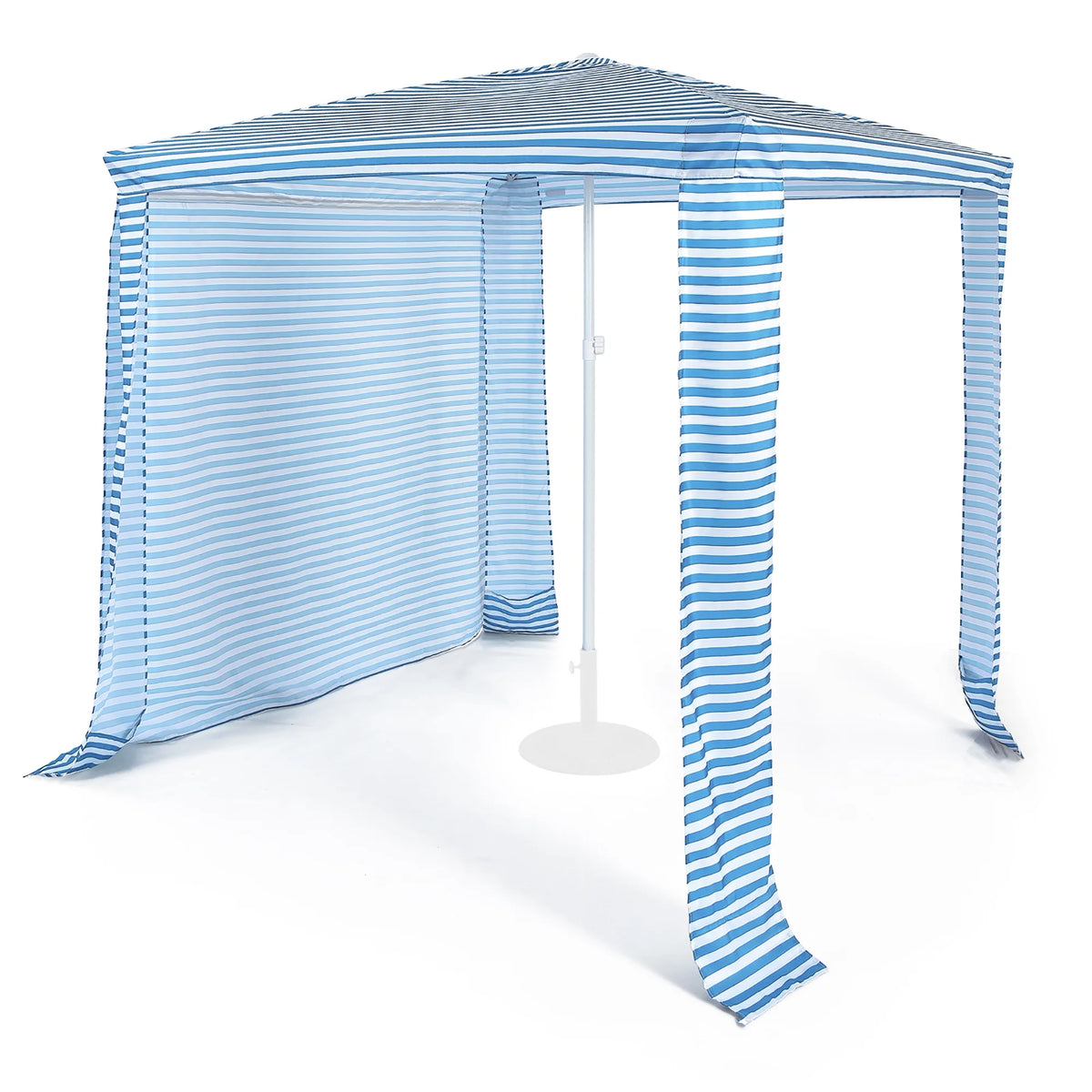 Costway 6.6' x 6.6' Foldable Beach Cabana Easy-Setup Beach Canopy W/ Carry Bag Blue