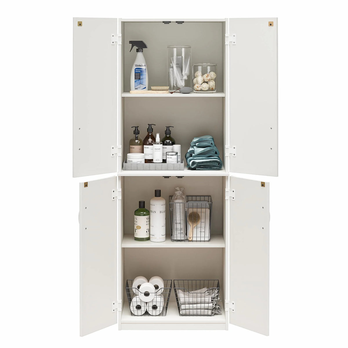 Mainstays 72" 4-Door Storage Cabinet, Espresso