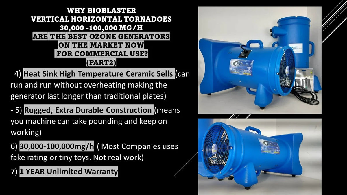 BioBlaster Vertical Horizontal 30k (30,000mg/h) Ozone Machine