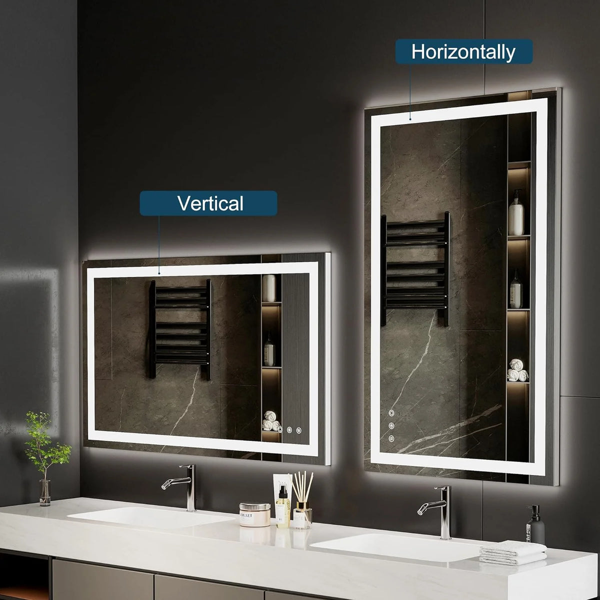 Funtouch Arched LED Bathroom Mirror 20"x30" with Front and Backlight, LED Bathroom Mirror with Lights��Anti-Fog��3 Colors, Memory,Shatterproof,UL Listed