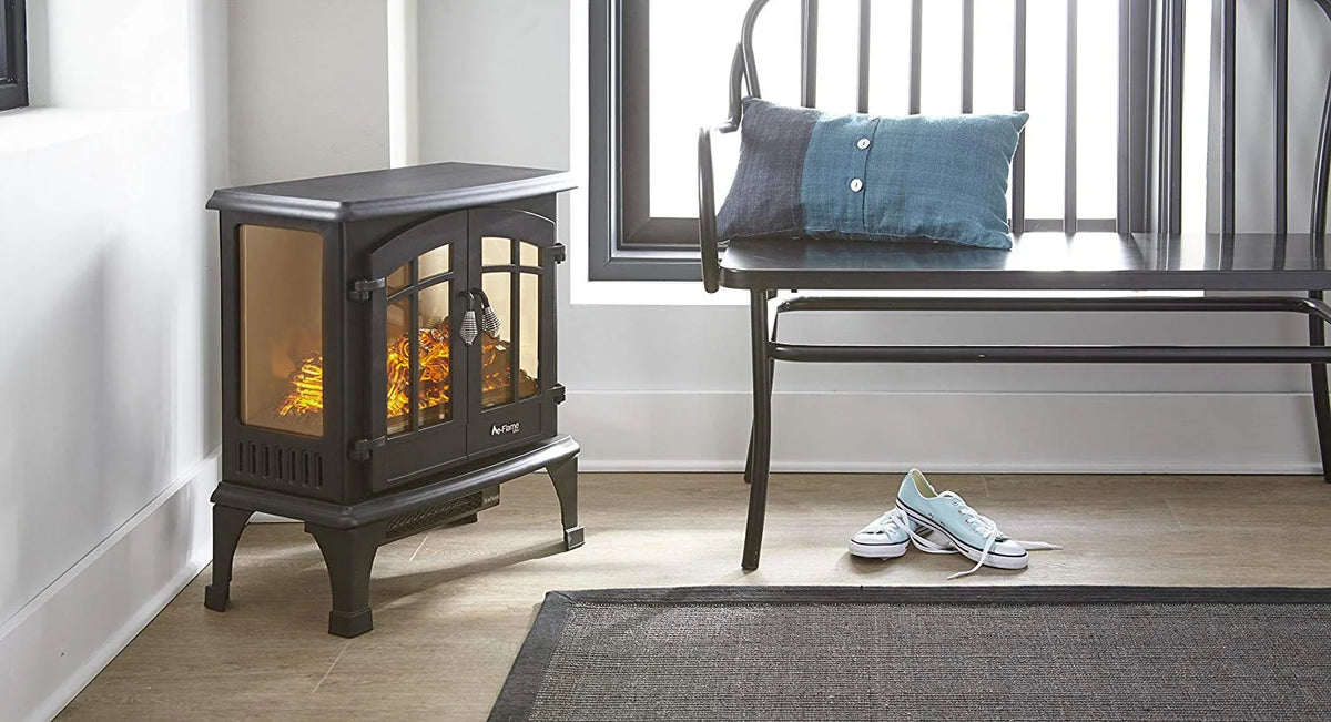 e-Flame USA Jasper Free Standing Electric Fireplace Stove - Red