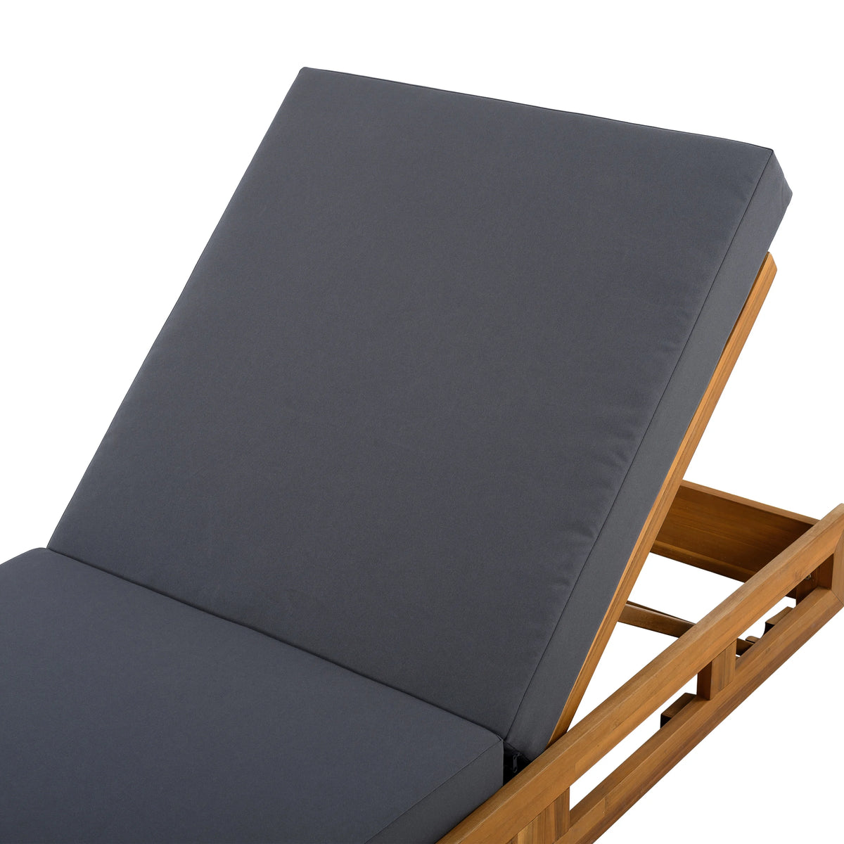 Patio Seating LOUNGE CHAISE SET, ACACIA WOOD WITH WATER-RESISTANT LOUNGE CUSHIONS (CREAM & 4 INCH THICK) - MATCHING DARK GREY VERSION AVAILABLE,Outdoor Seating