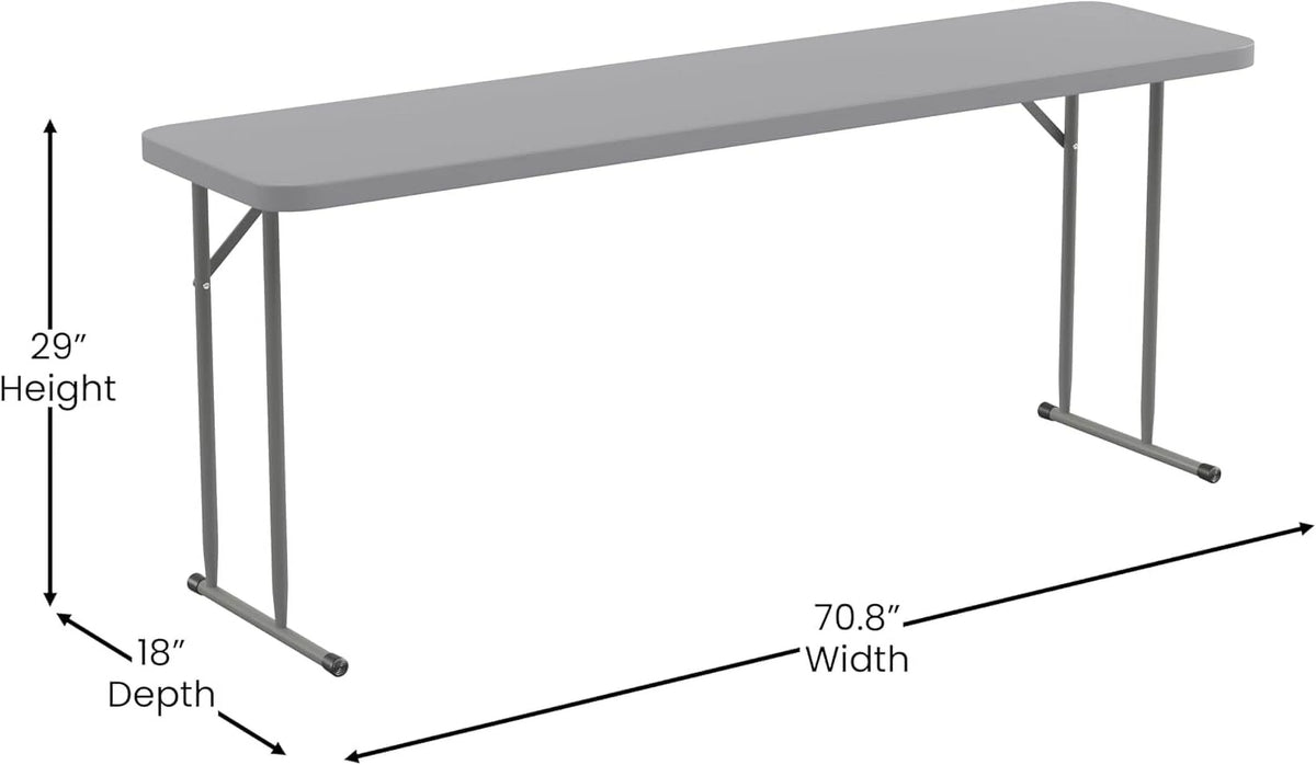 ZIRAV  6' Rectangular Plastic Folding Table, Long Plastic Foldable Table for Residential Indoor/Outdoor Events, White