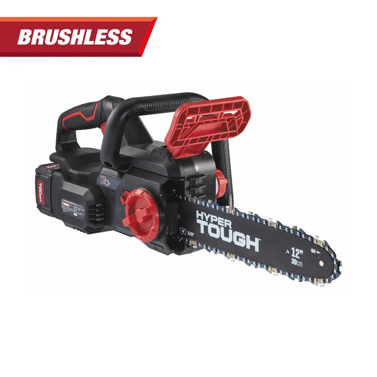 Hyper Tough 20V 4.0Ah Battery Powered 12in Brushless Chainsaw,  HT22-401-03-03