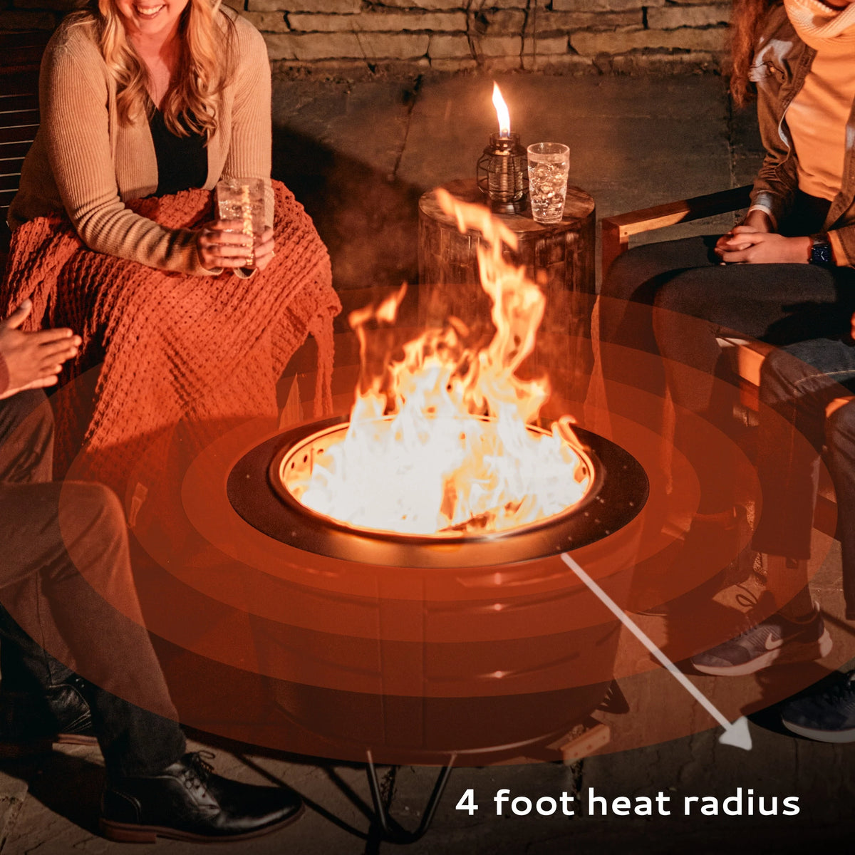 TIKI® Brand 27.5 inch Reunion Smokeless Fire Pit Metal Black