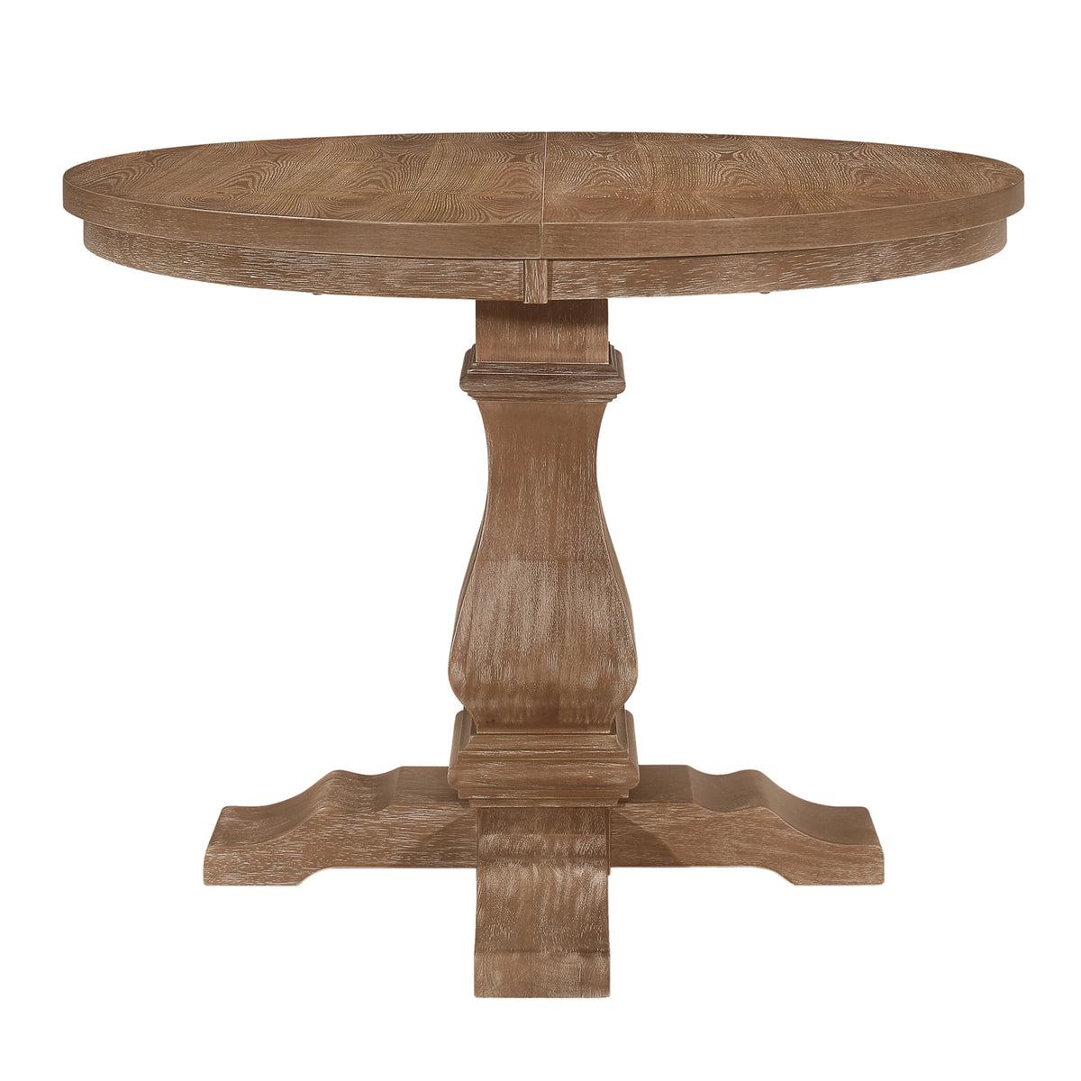 GDF Studio Rustic 5-Piece Dining Set with Expandable Table and Upholstered Chairs, Solid Wood Frame, Beige+Tan