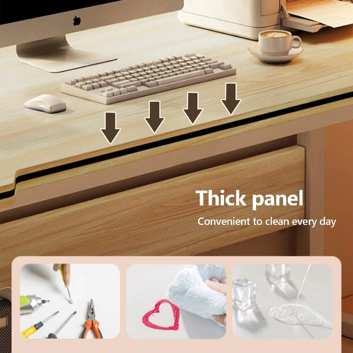 Gaming Desk Computer Writing Table Student Art Modren Simple Style PC Wood Suitable for Home, Office.