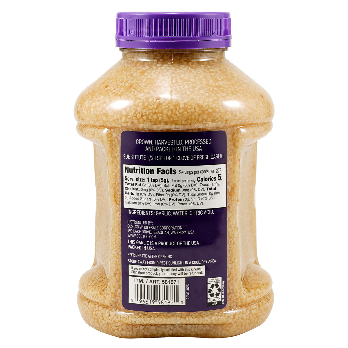 Kirkland Signature, Minced California Garlic, 48 oz