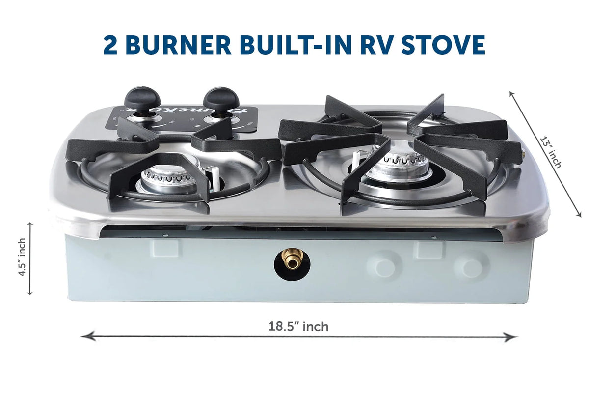 Flame King YSNHT600 2-Burner Built-in RV Cooktop Propane Stove
