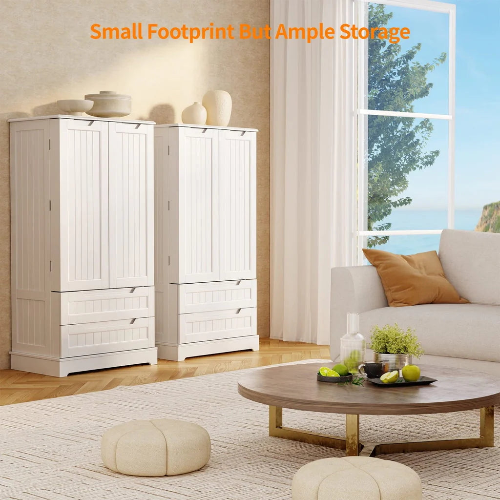 Aiho 47" Kitchen Pantry Storage Cabinet for Kitchen Dining Room - White