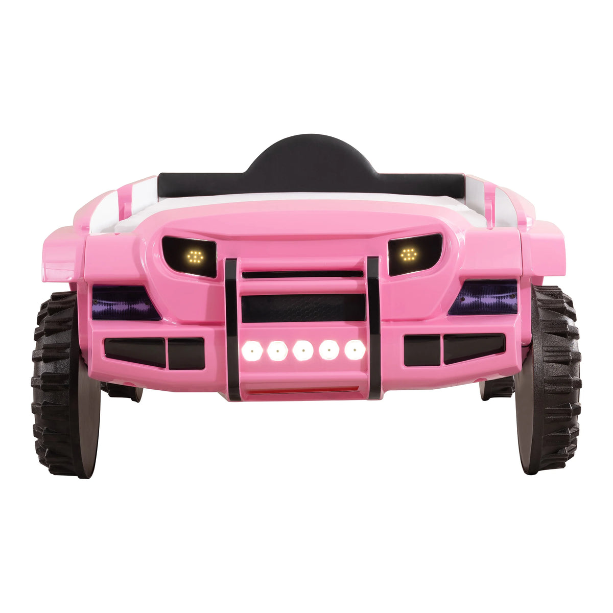 Furniture of America Terra Kids Plastic Twin SUV Bed with LED and Sound, Black